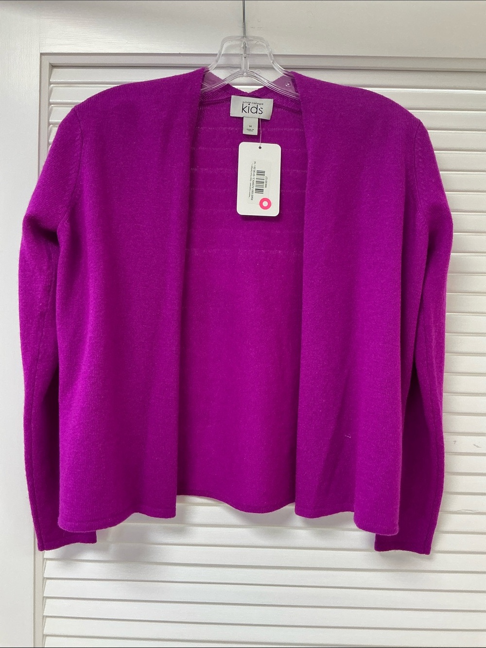 AUTUMN CASHMERE - OPEN FRONT CARDIGAN - RASPBERRY